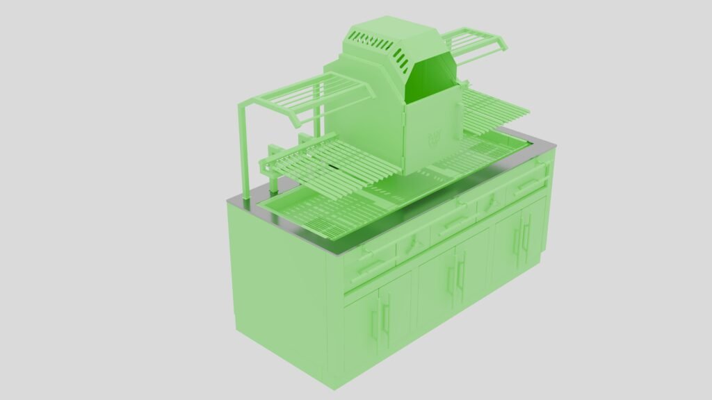 Accesorio de encimera inoxidable para parrilla de carbón modelo S2000 de la marca Nova Grill